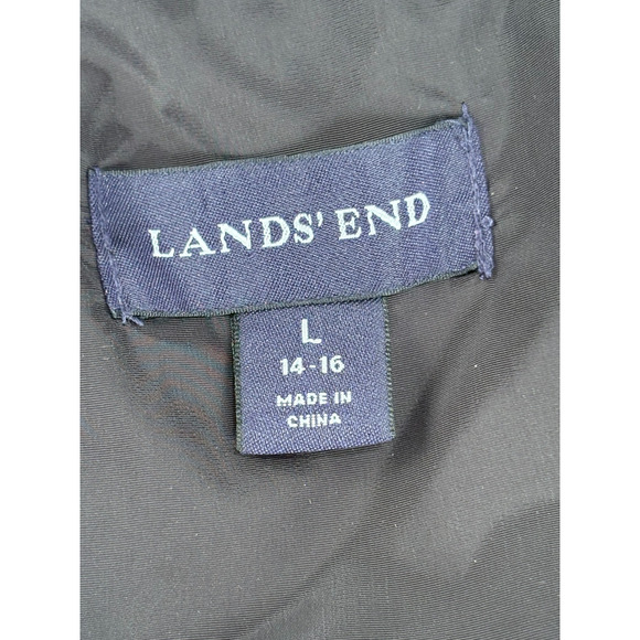 Lands End Thick Down Puffer Vest Womens LARGE Black Feather insulated Jacket ECU - Picture 8 of 9